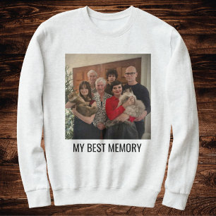 Sweatshirt Ash Black Photo de famille de chat personnalisée
