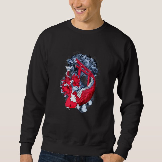 Sweatshirt Asie Pêche L'Eau De Koi Lily Dans L'Étang À La Tem (Devant)