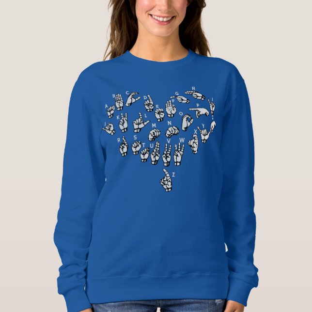 Sweatshirt ASL ILY - Interprète en langue des signes cardiaqu (Devant)