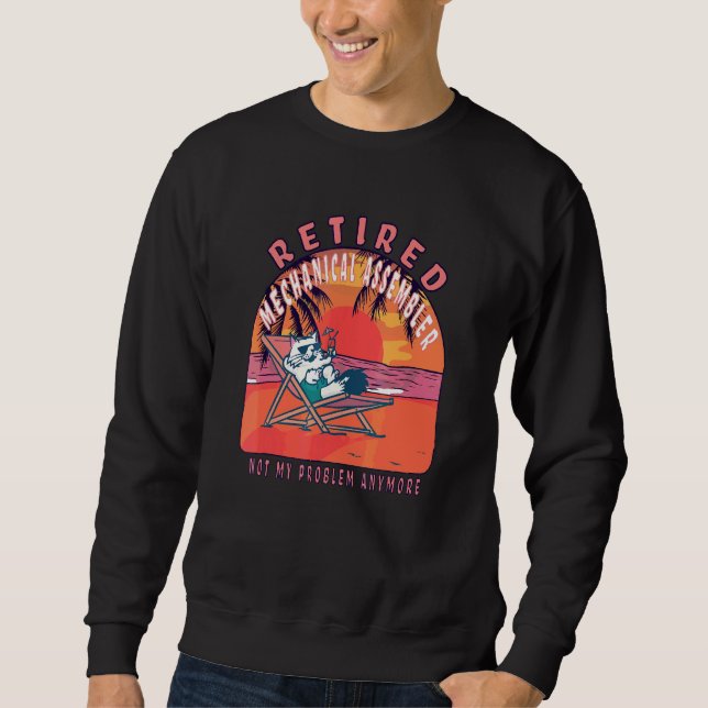 Sweatshirt Assembleur mécanique retraité Retraite Vintage (Devant)