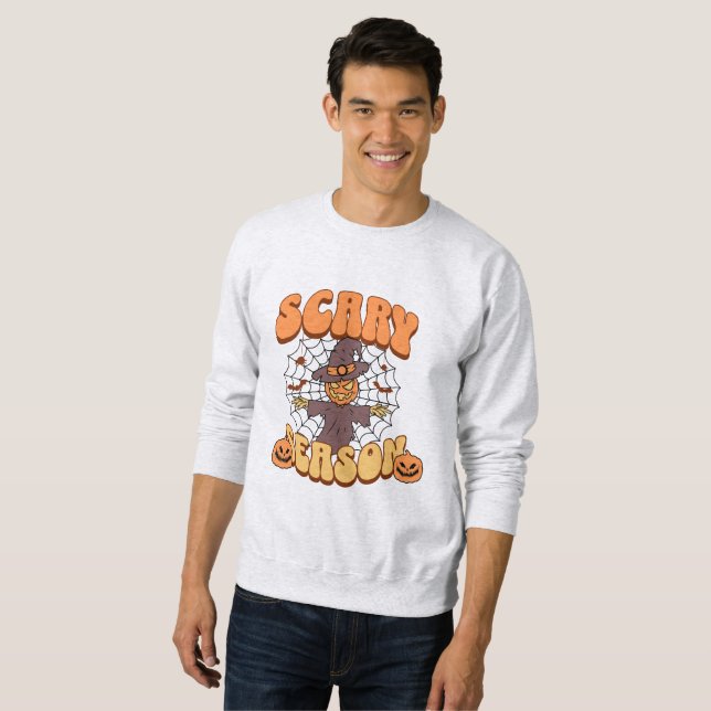 Sweatshirt Assistant Citrouille d'horreur pour Halloween (Devant entier)
