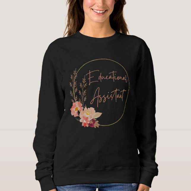 Sweatshirt Assistant d'éducation Paraprofessionnel floral Édu (Devant)