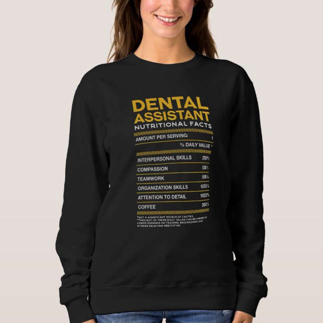 Sweatshirt Assistant dentaire Nutrition Fiches dentaires Hygi (Devant)