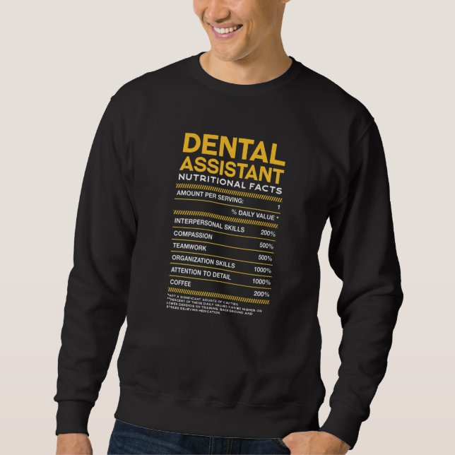 Sweatshirt Assistant dentaire Nutrition Fiches dentaires Hygi (Devant)