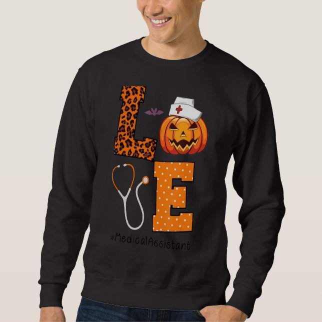Sweatshirt Assistant Médicale Amour Halloween Citrouille S (Devant)