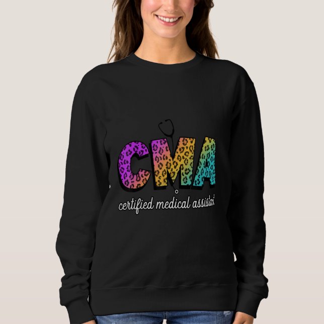 Sweatshirt Assistant Médicale Certifié Léopard Rainbow Co (Devant)