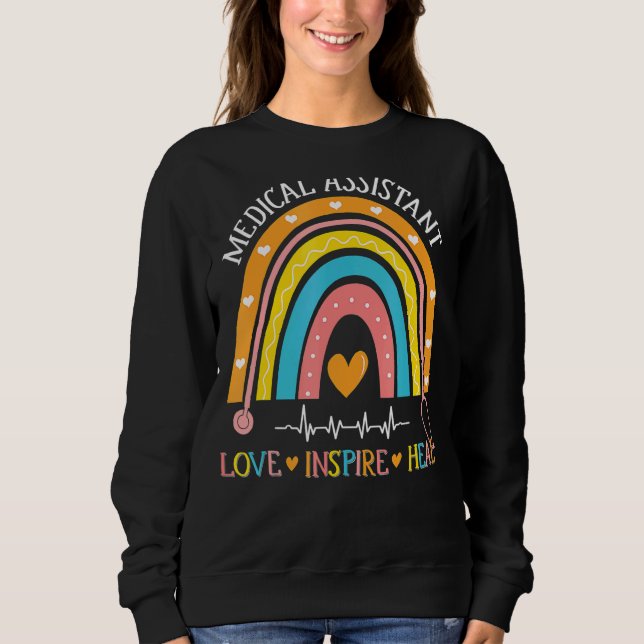 Sweatshirt Assistant Médicale Rainbow Love Inspire Nur de soi (Devant)