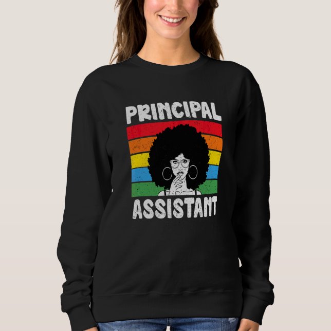 Sweatshirt Assistant Principal Afro Titre du travail École Tr (Devant)