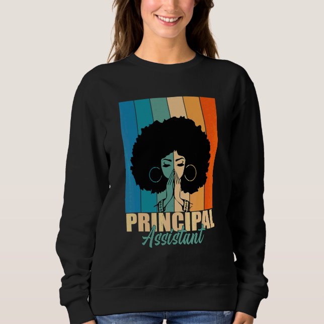 Sweatshirt Assistant Principal Afro Titre du travail École Tr (Devant)