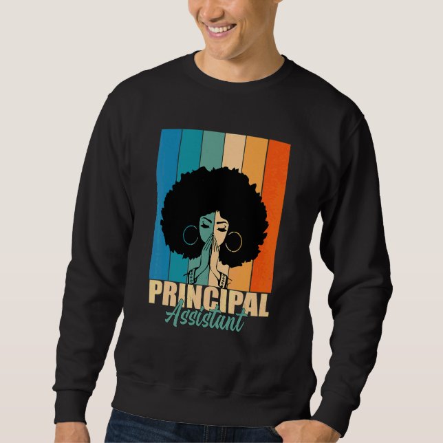 Sweatshirt Assistant Principal Afro Titre du travail École Tr (Devant)