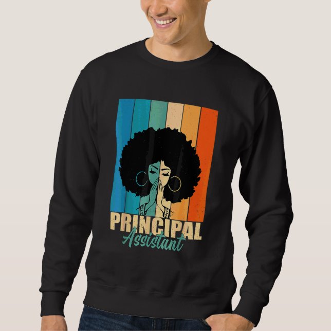 Sweatshirt Assistant Principal Afro Titre du travail École Tr (Devant)