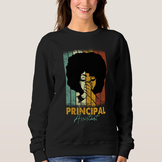 Sweatshirt Assistant Principal Afro Titre du travail École Tr (Devant)