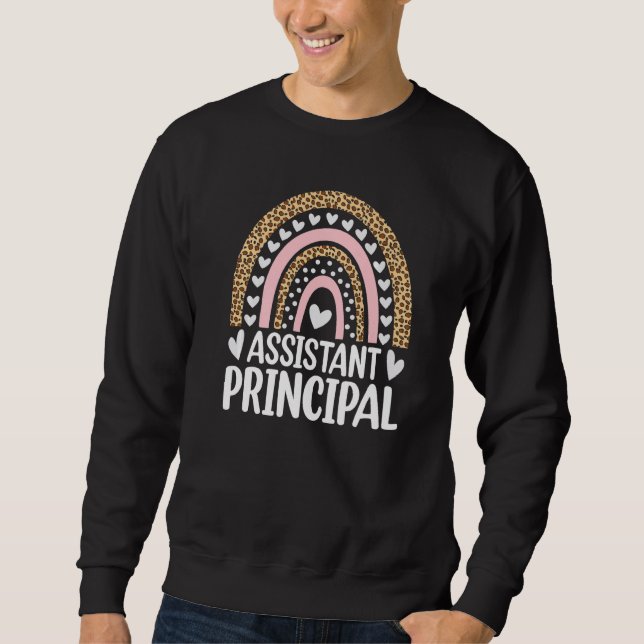 Sweatshirt Assistant Principal Appreciation Leopard Print Rai (Devant)