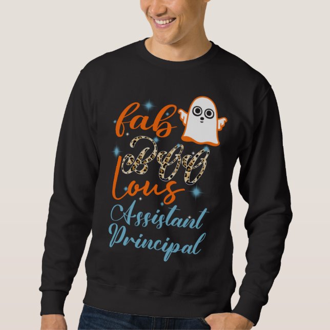 Sweatshirt Assistant Principal Halloween Fab Boo Lous Leopard (Devant)