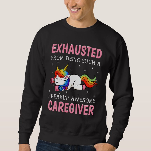 Sweatshirt Assistante de soins infirmière licorne aide-soigna (Devant)