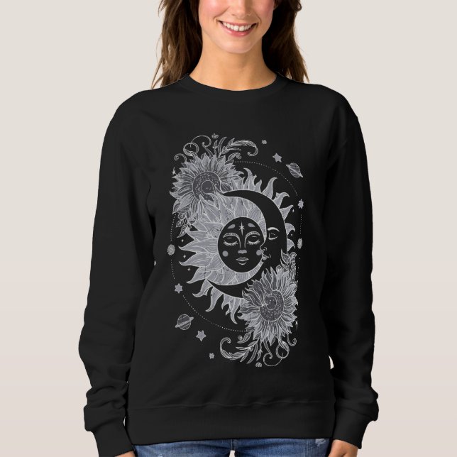 Sweatshirt Astrologie de la fleur de soleil céleste Phases de (Devant)