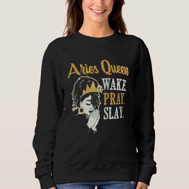 Sweatshirt Astrologue Aries Queen Astrologie Zodiac Sign Horo (Devant)