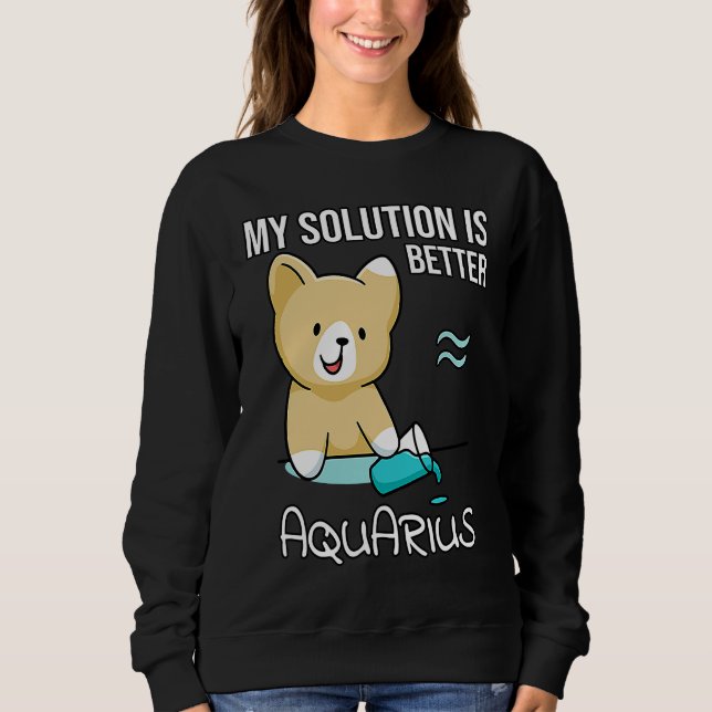 Sweatshirt Astrology Saying Cute Cat Zodiac Sign Aquarius (Devant)