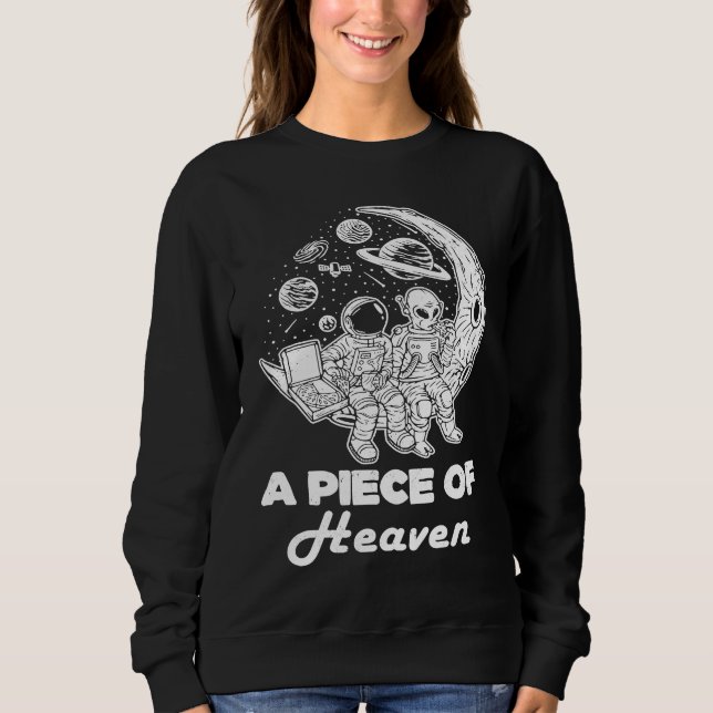 Sweatshirt Astronaut Alien Eating Pizza On Moon Pizza Lover G (Devant)