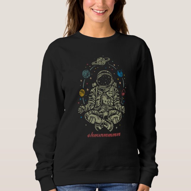 Sweatshirt Astronaut And Planets For Yoga Fans (Devant)