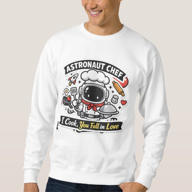 Sweatshirt Astronaut Chef – Love Is My Secret Ingredient 🚀🍳 (Devant)