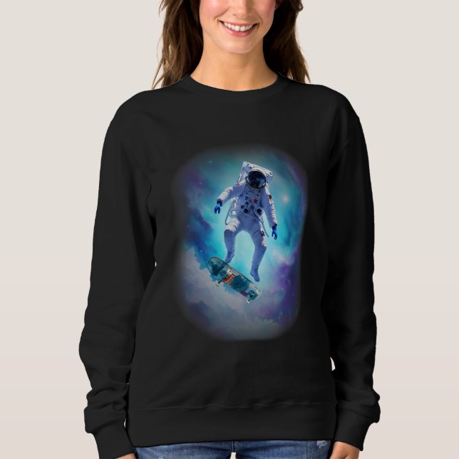 Sweatshirt Astronaut Cosmic Kickflip Skateboard 1 (Devant)