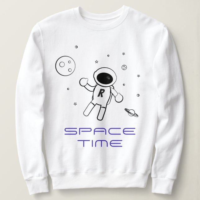 Sweatshirt Astronaut dans l'espace - Art en noir, blanc et vi (Design devant)
