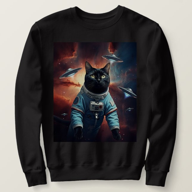 Sweatshirt Astronaut de chat galactique (Design devant)
