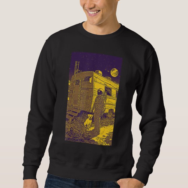 Sweatshirt Astronaut Dog Space  No Place Like Home  Cool Grap (Devant)