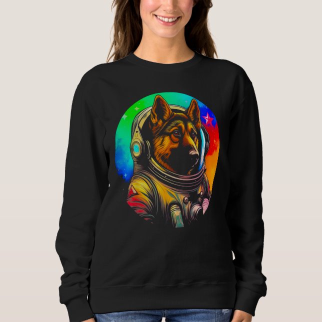 Sweatshirt Astronaut German Shepherd Dog (Devant)