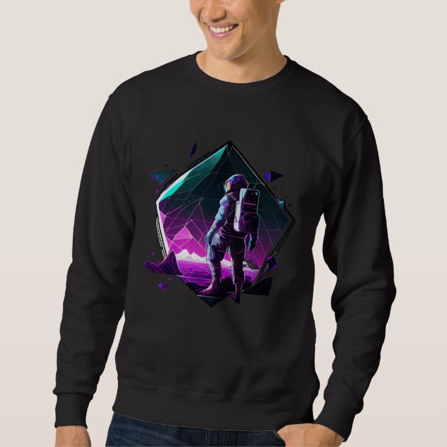 Sweatshirt Astronaut in Space Aesthetic Wave Planet Eclipse   (Devant)