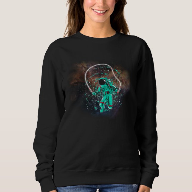 Sweatshirt Astronaut Jumping Rope in Outer Space by Nebula (Devant)
