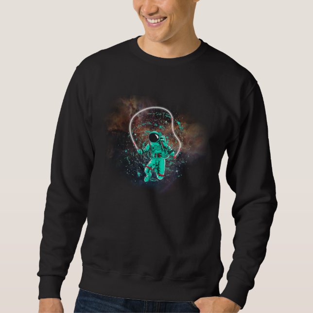 Sweatshirt Astronaut Jumping Rope in Outer Space by Nebula (Devant)