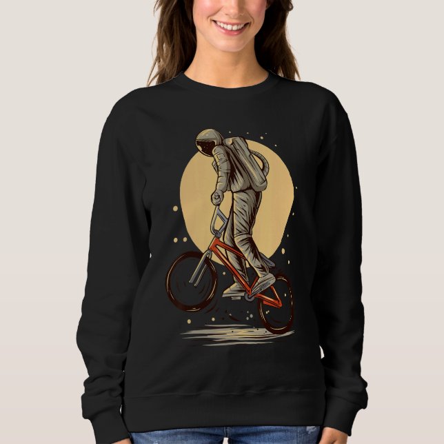 Sweatshirt Astronaut Riding Bmx Moon Space Boys Girls Kids As (Devant)