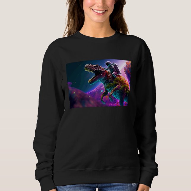 Sweatshirt Astronaut riding Tyrannosaurus Rex (Devant)