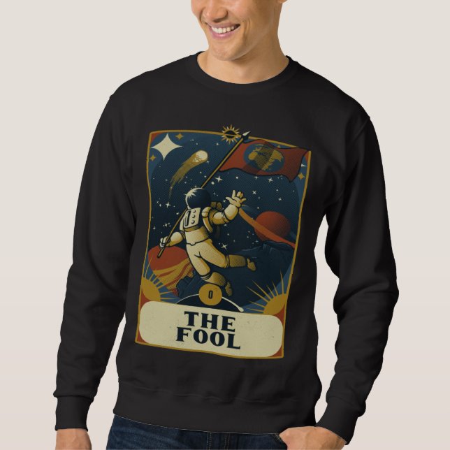 Sweatshirt Astronaut The Fool Astronomy Tarot Card Read Witch (Devant)