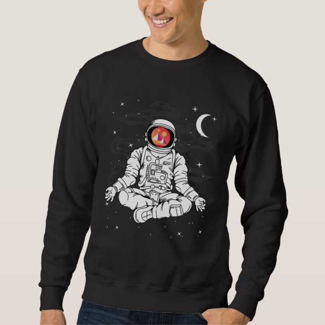 Sweatshirt Astronaut Yoga Decentraland MANA Coin To The Moon  (Devant)