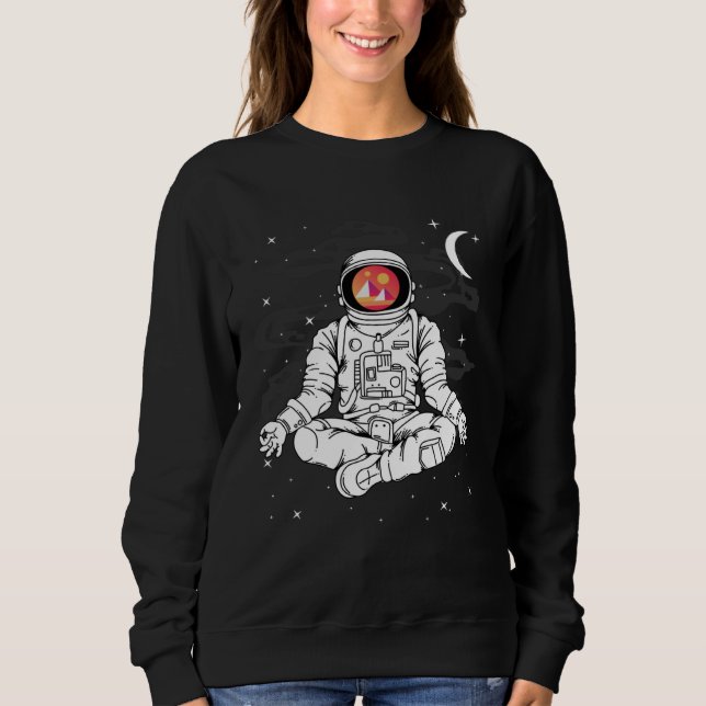 Sweatshirt Astronaut Yoga Decentraland MANA Coin To The Moon  (Devant)
