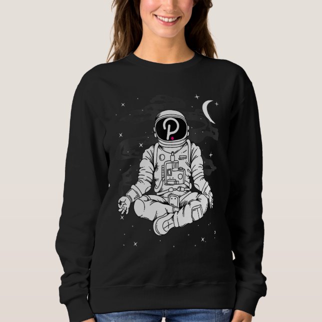 Sweatshirt Astronaut Yoga Polkadot Dot Coin To The Moon Crypt (Devant)