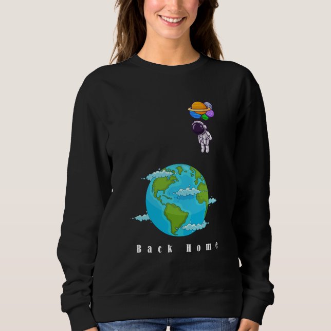 Sweatshirt astronaute avec ballons terre d'atterrissage (Devant)