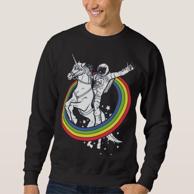 Sweatshirt Astronaute chevauchant une licorne  (Devant)