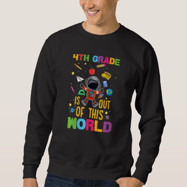 Sweatshirt Astronaute de 4e année Retour à l'école Premier jo (Devant)