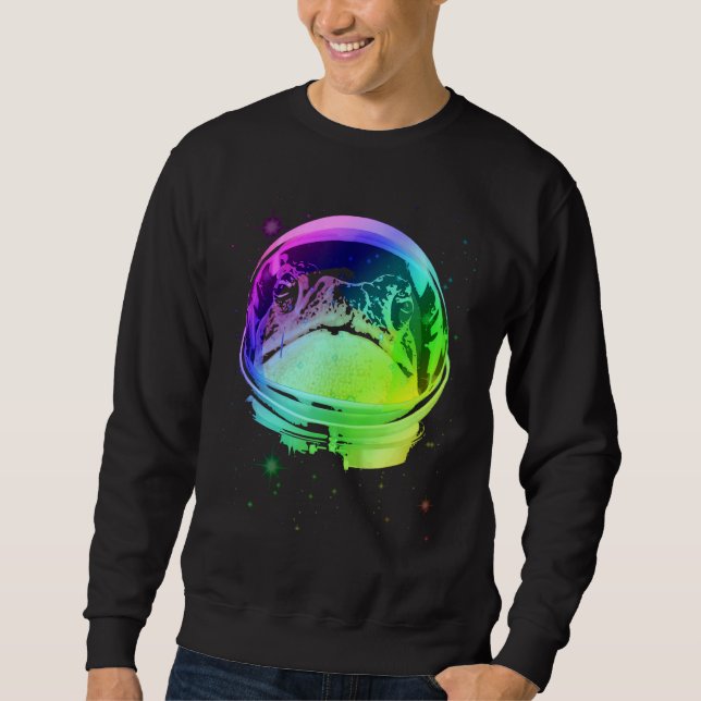 Sweatshirt Astronaute De Grenouille Dans Casque Spatial (Devant)