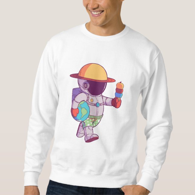 Sweatshirt Astronaute , Drôles de Planètes Espace (Devant)