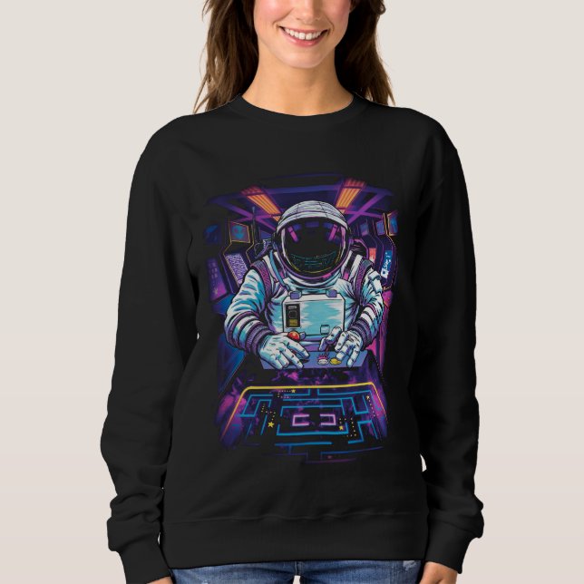 Sweatshirt Astronaute néon Graphisme Exploration spatiale cos (Devant)