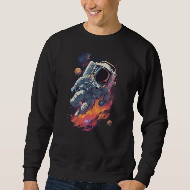 Sweatshirt Astronaute perdu dans le fond de la galaxie (Devant)