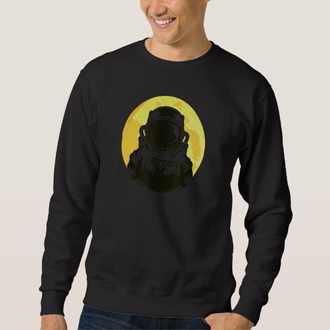 Sweatshirt Astronaute spatiale Moon Sunset Vintage Retro (Devant)