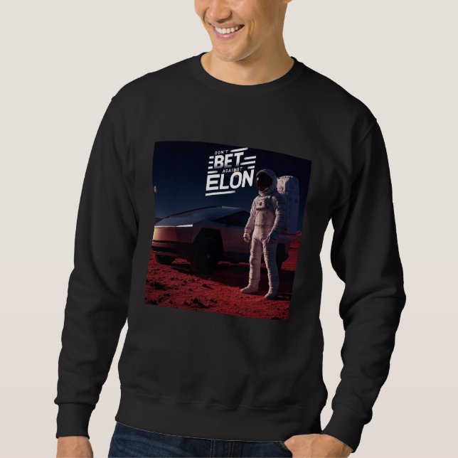 Sweatshirt Astronaute sur Mars avec un camion électrique futu (Devant)