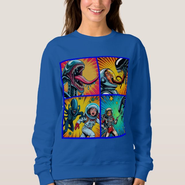 Sweatshirt Astronautes contre Pop Art Alien (Devant)