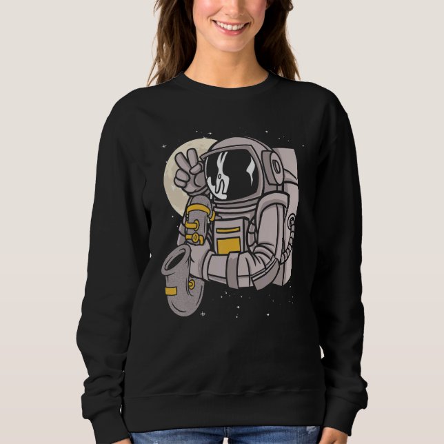 Sweatshirt Astronomer Playing Saxophone (Devant)